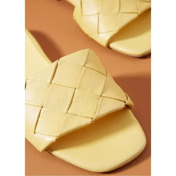 Anthropologie Silent D Ayda Woven Yellow Slide Sandals NWT Size 10 - Picture 5 of 13